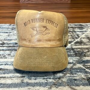 Vintage Road Runner Express SnapBack Truckers Hat Mesh Corduroy Made in the USA